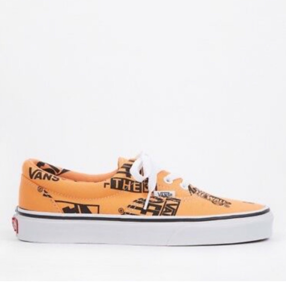 Vans Era Logo Tangerine & Black Skates Shoes - Picture 6 of 8